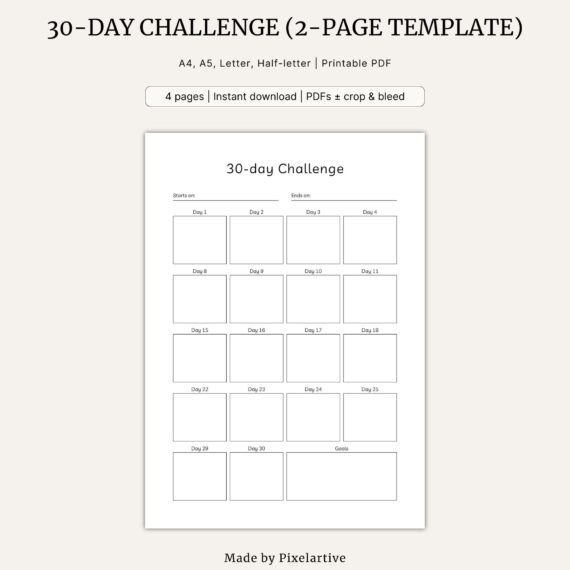 30-day Challenge (2-page Template)