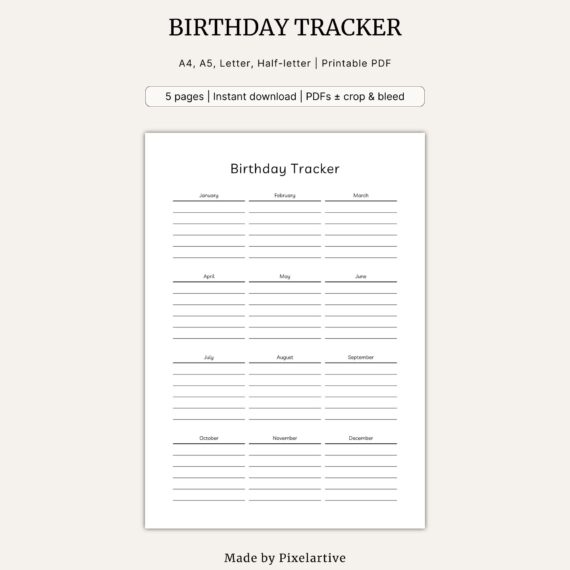 Birthday Tracker Template