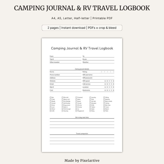 Camping Journal & RV Travel Logbook