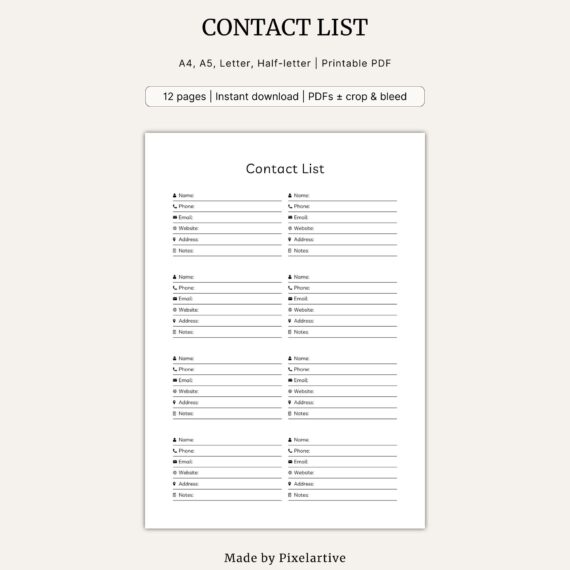 Contact List Template