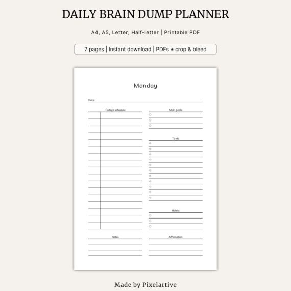 Daily Brain Dump Planner