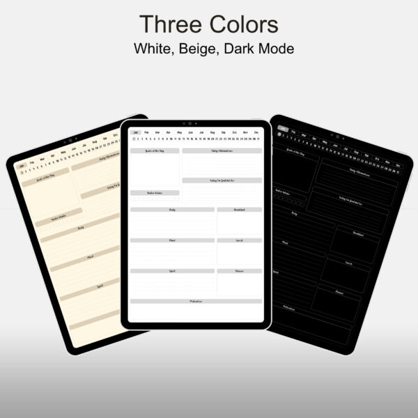 Free Daily Wellness Planner 2024, Portrait Mode, Hyperlinked Planner, Basic Theme Bundle - Image 2