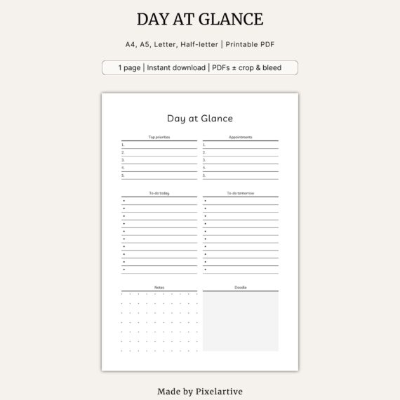 Day at Glance Template