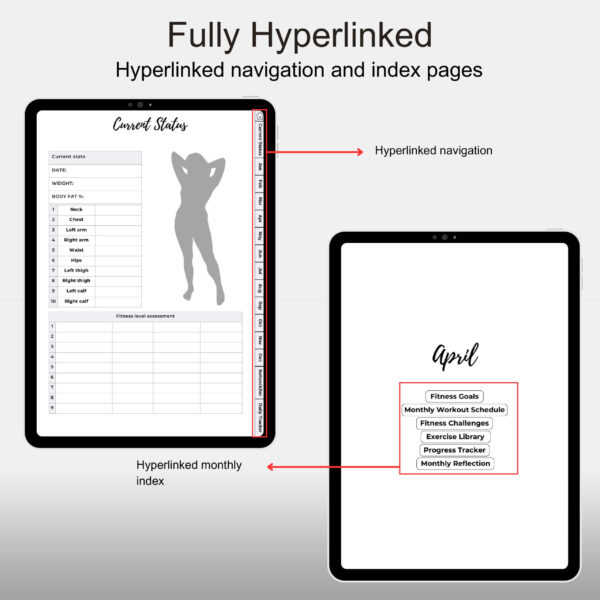 Free Undated Fitness Planner, Potrait - Image 4