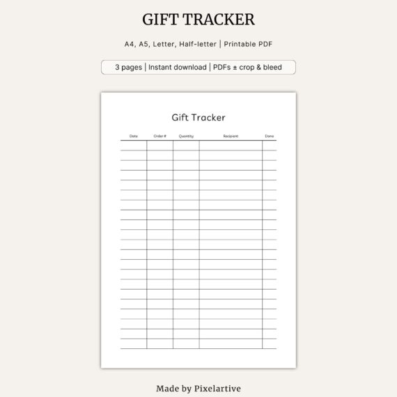 Gift Tracker Template