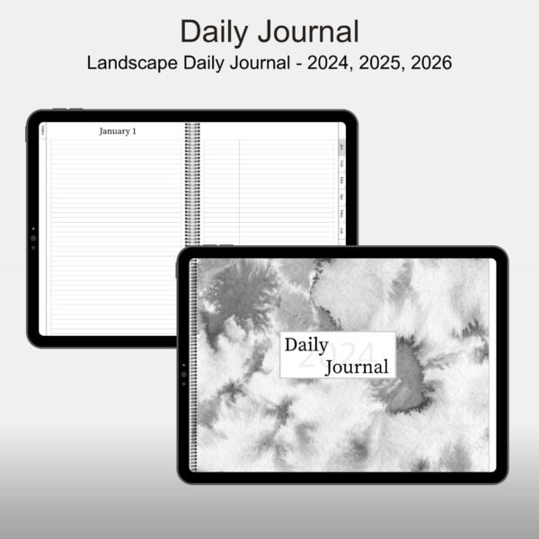 Free Landscape Digital Daily Journal for Ipad, 2024, 2025, 2026, Light Theme