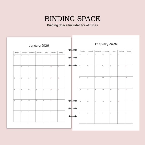 Printable Monthly Dated Planner Template, 2026-2030 - Image 4