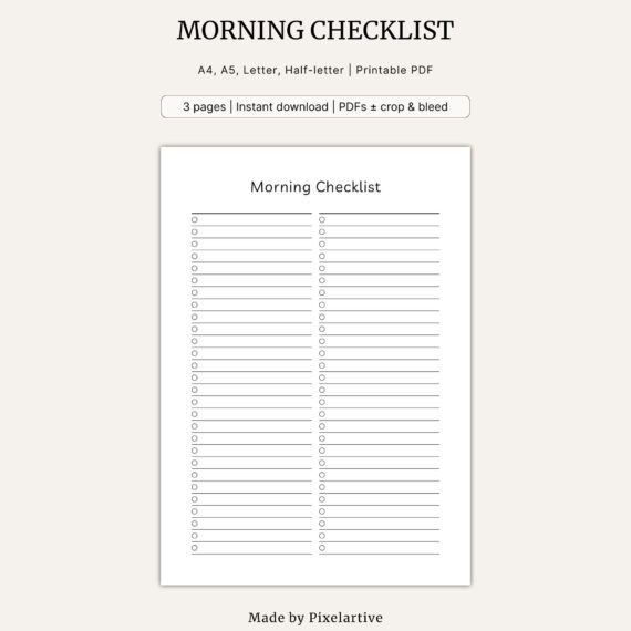 Morning Checklist Template