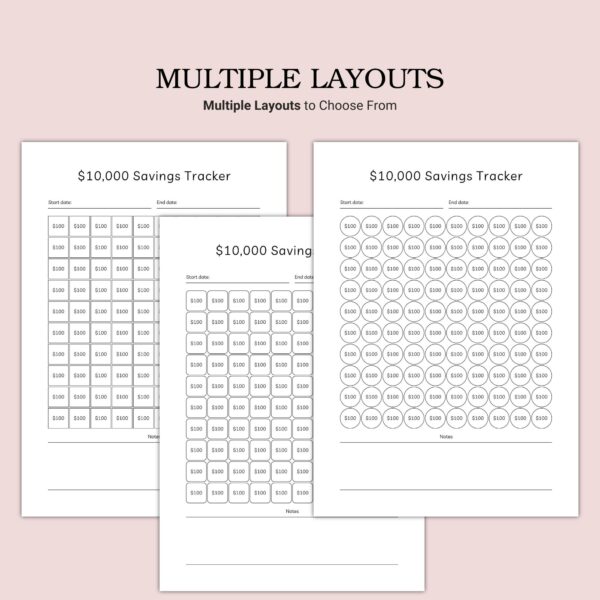 Printable $10,000 Savings Tracker Template - Image 2
