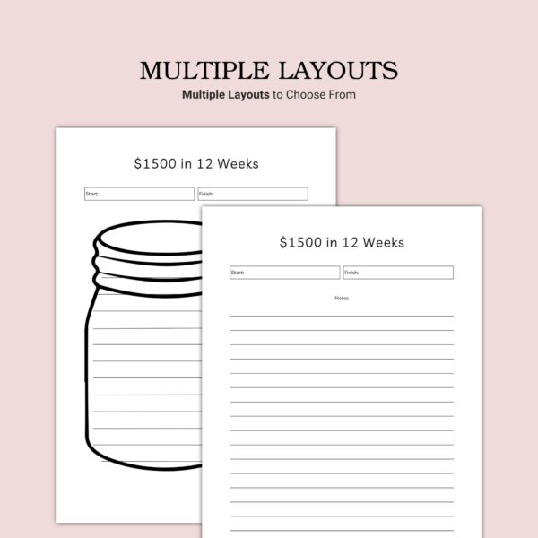 Printable 12-Week Savings Challenge Template - Image 3