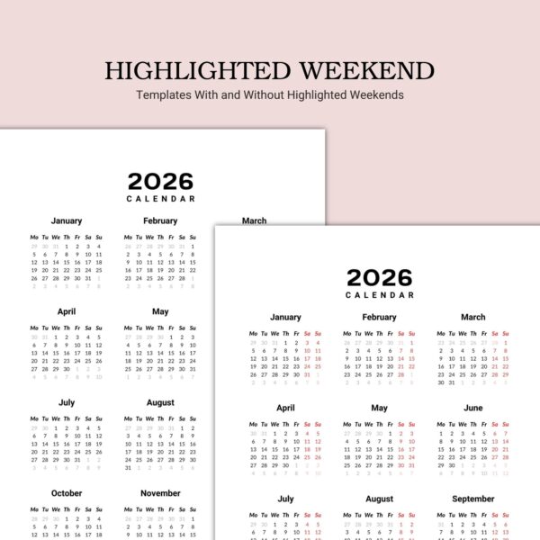 Printable Basic Calendar 2026-2030 - Image 4