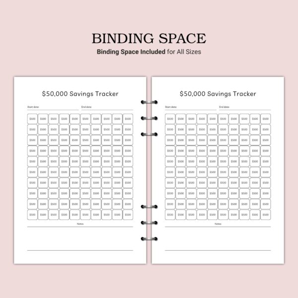Printable $50,000 Savings Tracker Template - Image 4