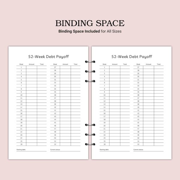 Printable 52-Week Debt Payoff Template - Image 3