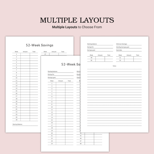 Printable 52-Week Savings Template - Image 2