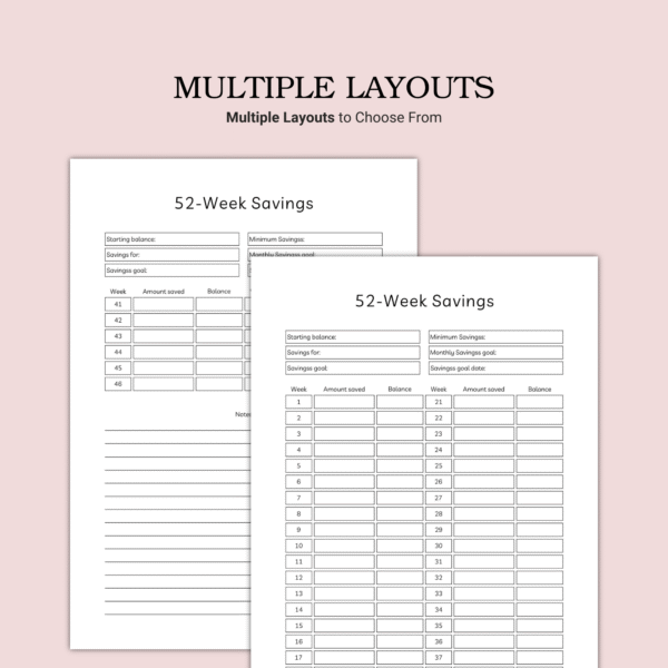Printable 52-Week Savings Template - Image 3
