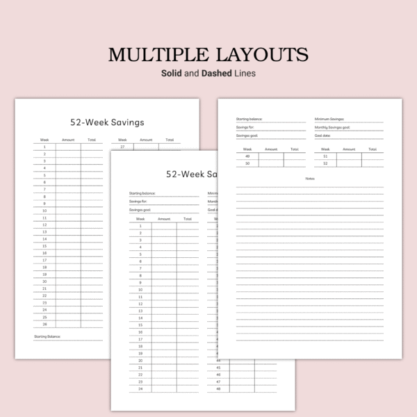 Printable 52-Week Savings Template - Image 4