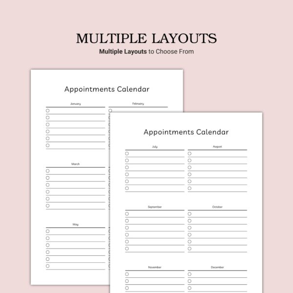 Printable Appointments Calendar Template - Image 2