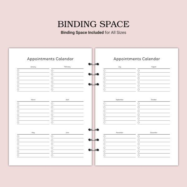 Printable Appointments Calendar Template - Image 4