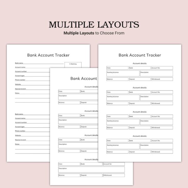 Printable Bank Account Tracker - Image 3