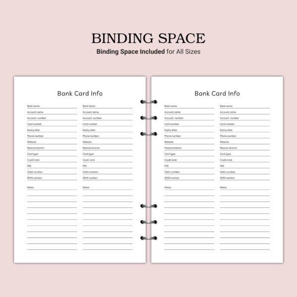 Printable Bank Card Info Template - Image 6