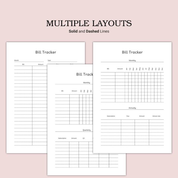 Printable Bill Tracker Template - Image 5