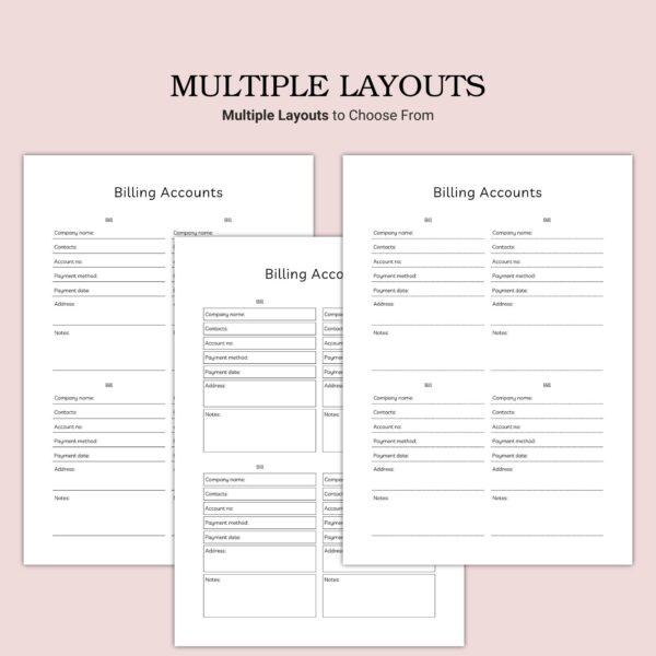 Printable Billing Accounts Template - Image 2