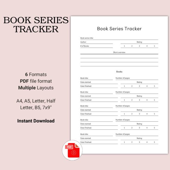 Printable Book Series Tracker Template