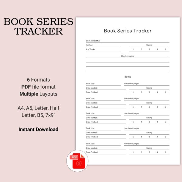 Printable Book Series Tracker Template