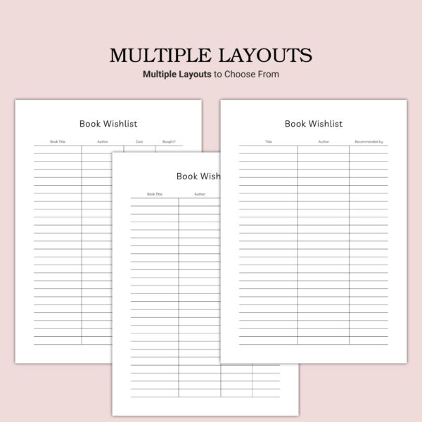 Printable Book Wishlist Template - Image 2