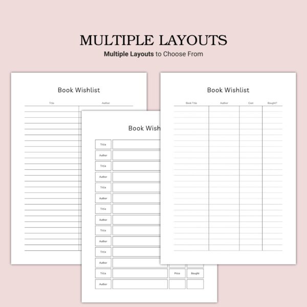 Printable Book Wishlist Template - Image 3