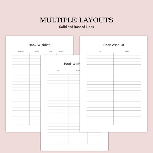 Printable Book Wishlist Template - Image 4