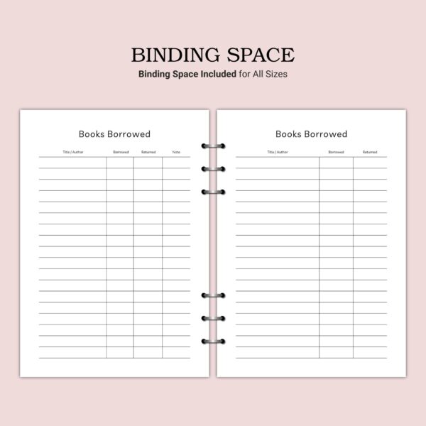 Printable Books Borrowed Template - Image 5