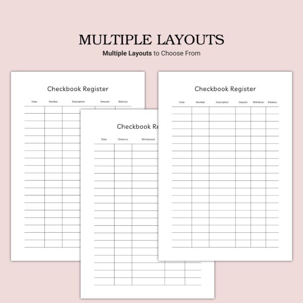 Printable Checkbook Register Template - Image 2