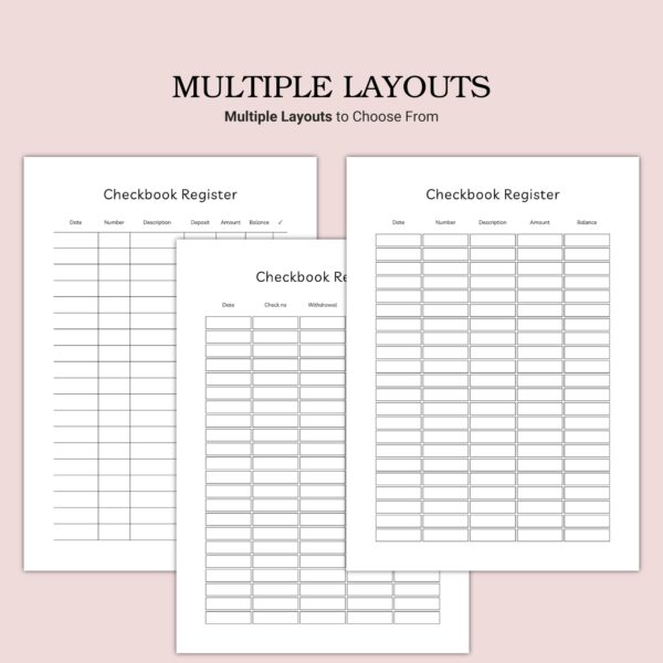 Printable Checkbook Register Template - Image 3