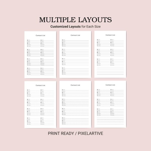 Printable Contact List With Icons Template - Image 2