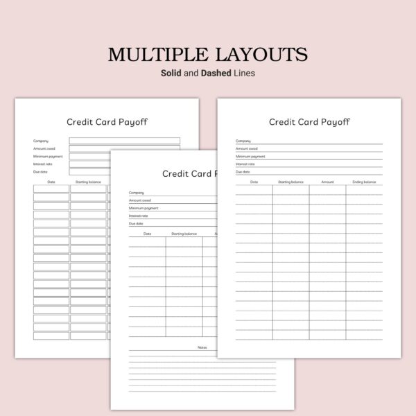 Printable Credit Card Payoff Template - Image 3