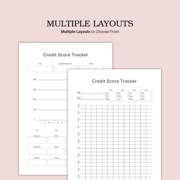Printable Credit Score Tracker Template - Image 3