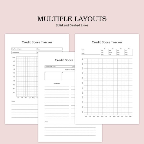 Printable Credit Score Tracker Template - Image 4