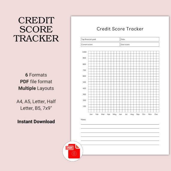 Printable Credit Score Tracker Template
