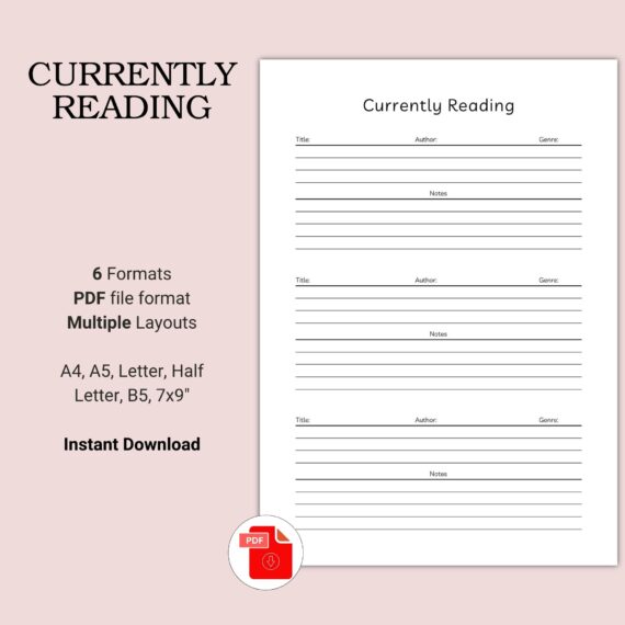 Printable Currently Reading Template