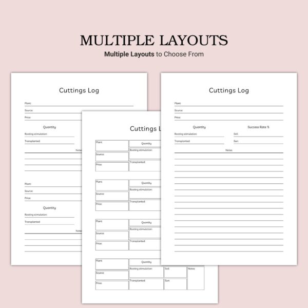 Printable Cuttings Log Template - Image 2