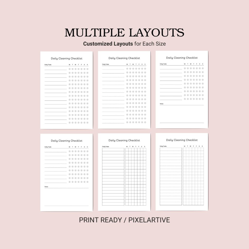 Printable Daily Cleaning Checklist Template