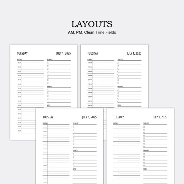 Printable Daily Planner, Dated Planner, July-December 2025 - Image 2