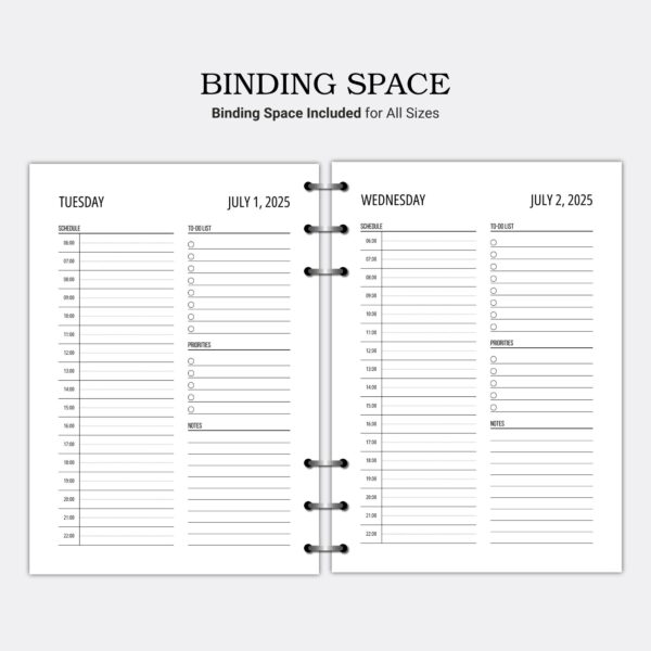 Printable Daily Planner, Dated Planner, July-December 2025 - Image 5
