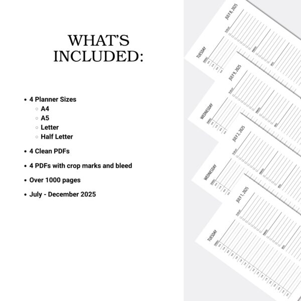 Printable Daily Planner, Dated Planner, July-December 2025 - Image 6