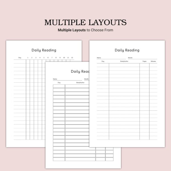 Printable Daily Reading Template - Image 3