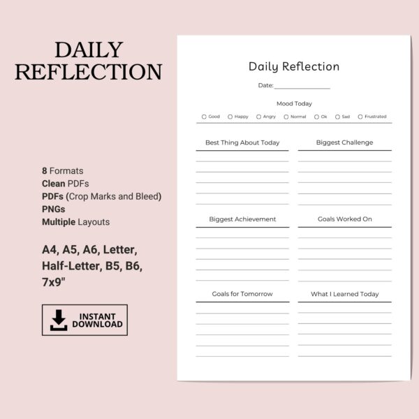 Printable Daily Reflection Inserts