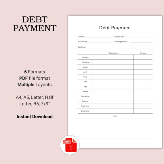 Printable Debt Payment Template