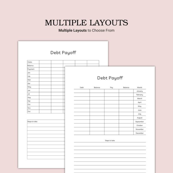 Printable Debt Payoff Template - Image 2