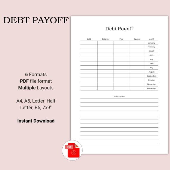 Printable Debt Payoff Template